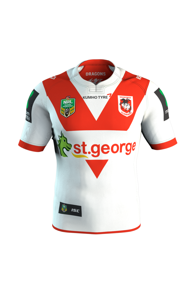 St George Dragons NRL Kids Home Jersey Sizes 6-14 BNWT 